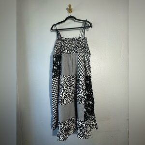 Sandy Liang for Target Tie Strap Black and White Midi Dress - 1X